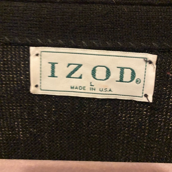 Vintage Izod Black Men's Cardigan Sweater - Picture 3 of 5